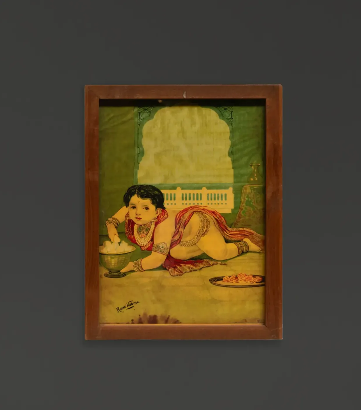 Bal Krishna : Raja Ravi Verma Lithograph