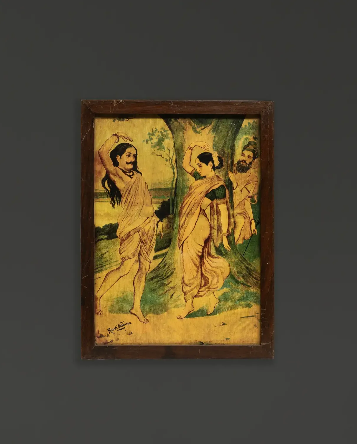 Bhasmasur Mohini : Raja Ravi Verma Lithograph