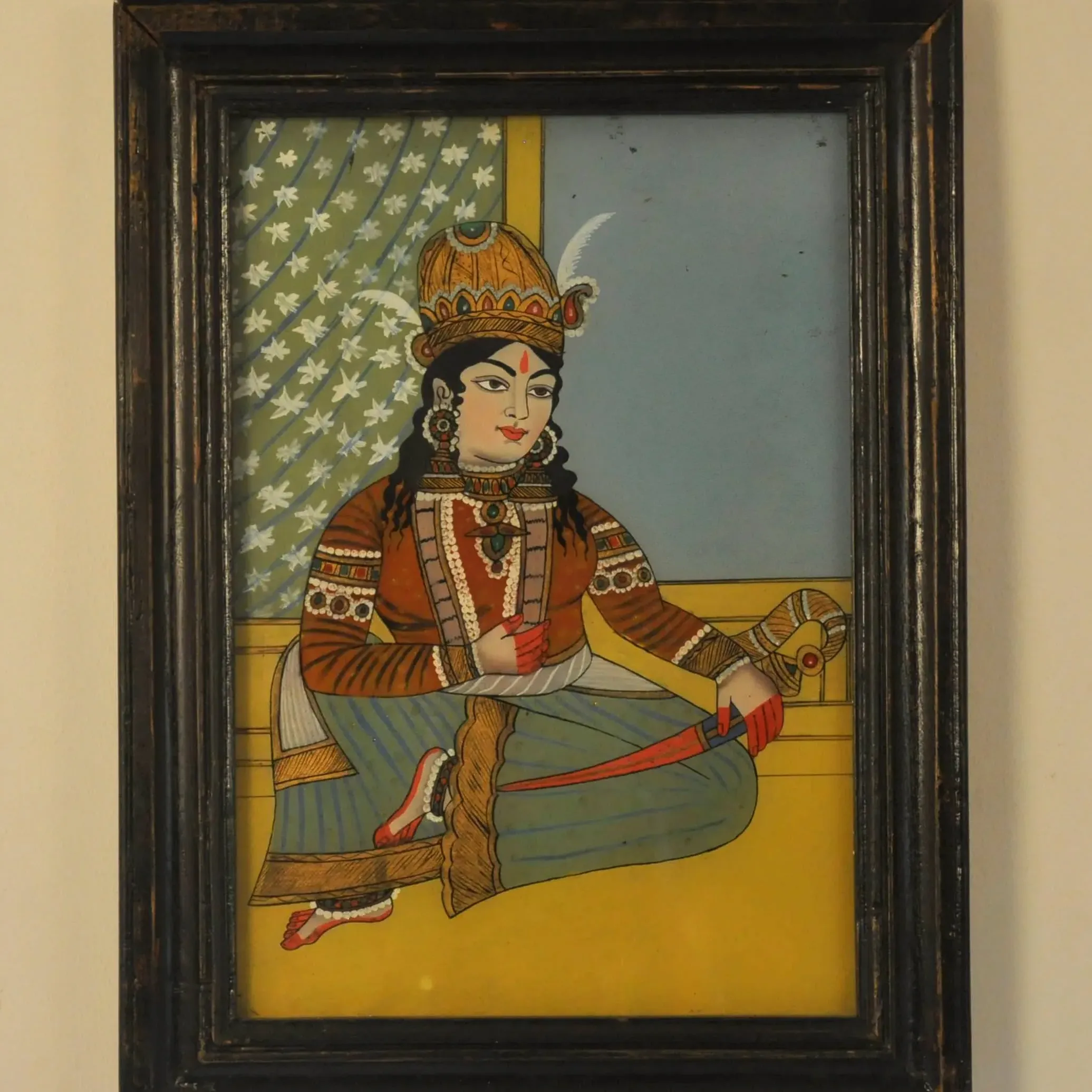 Reverse Glass Painting of a Noble Women