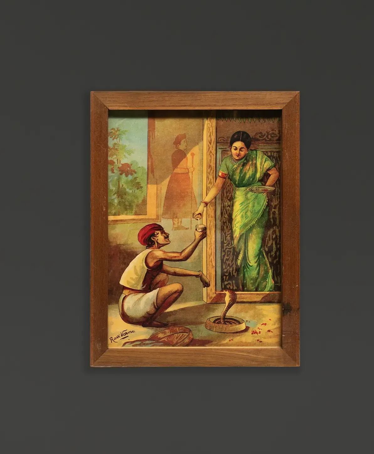  Naag Pujan : Raja Ravi Verma Lithograph
