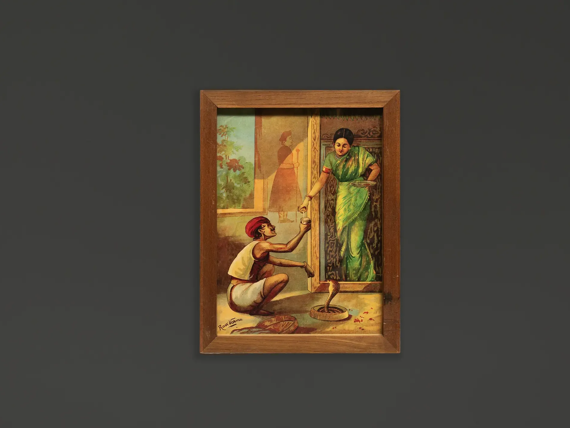  Naag Pujan  Raja Ravi Verma Lithograph