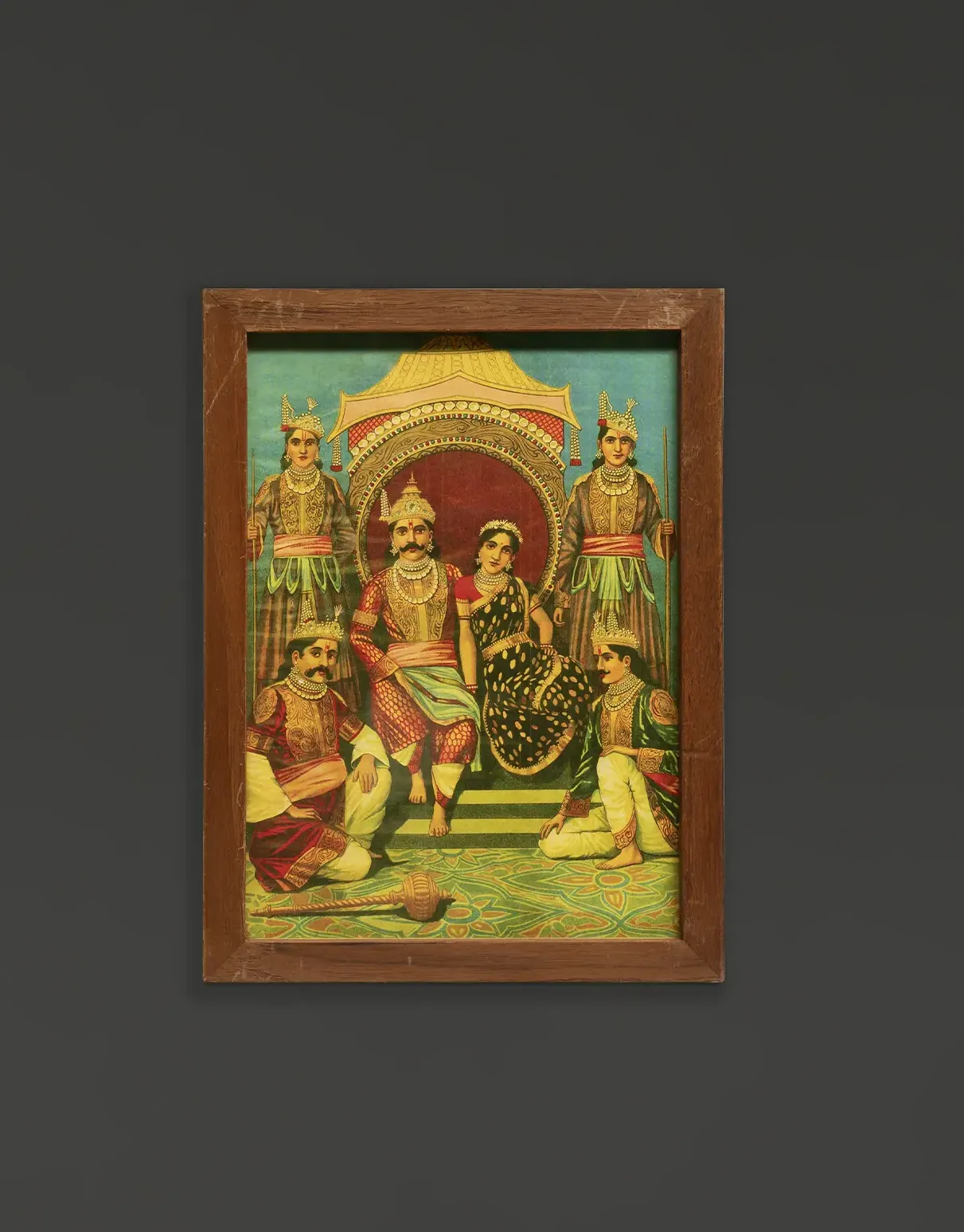 Panch Pandav and Draupadi : Raja Ravi Verma Lithograph