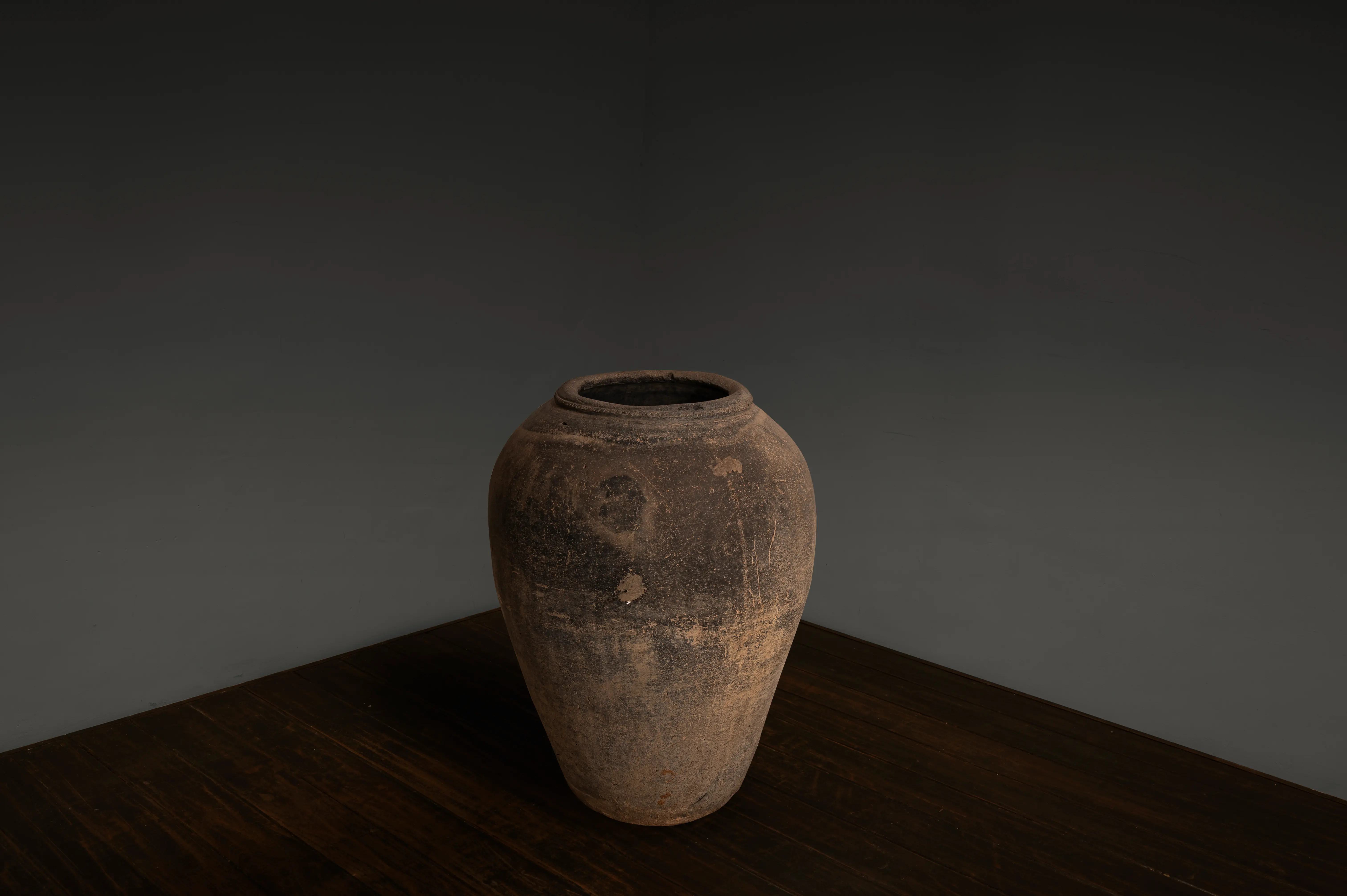 Vintage Black Clay Grain Pots